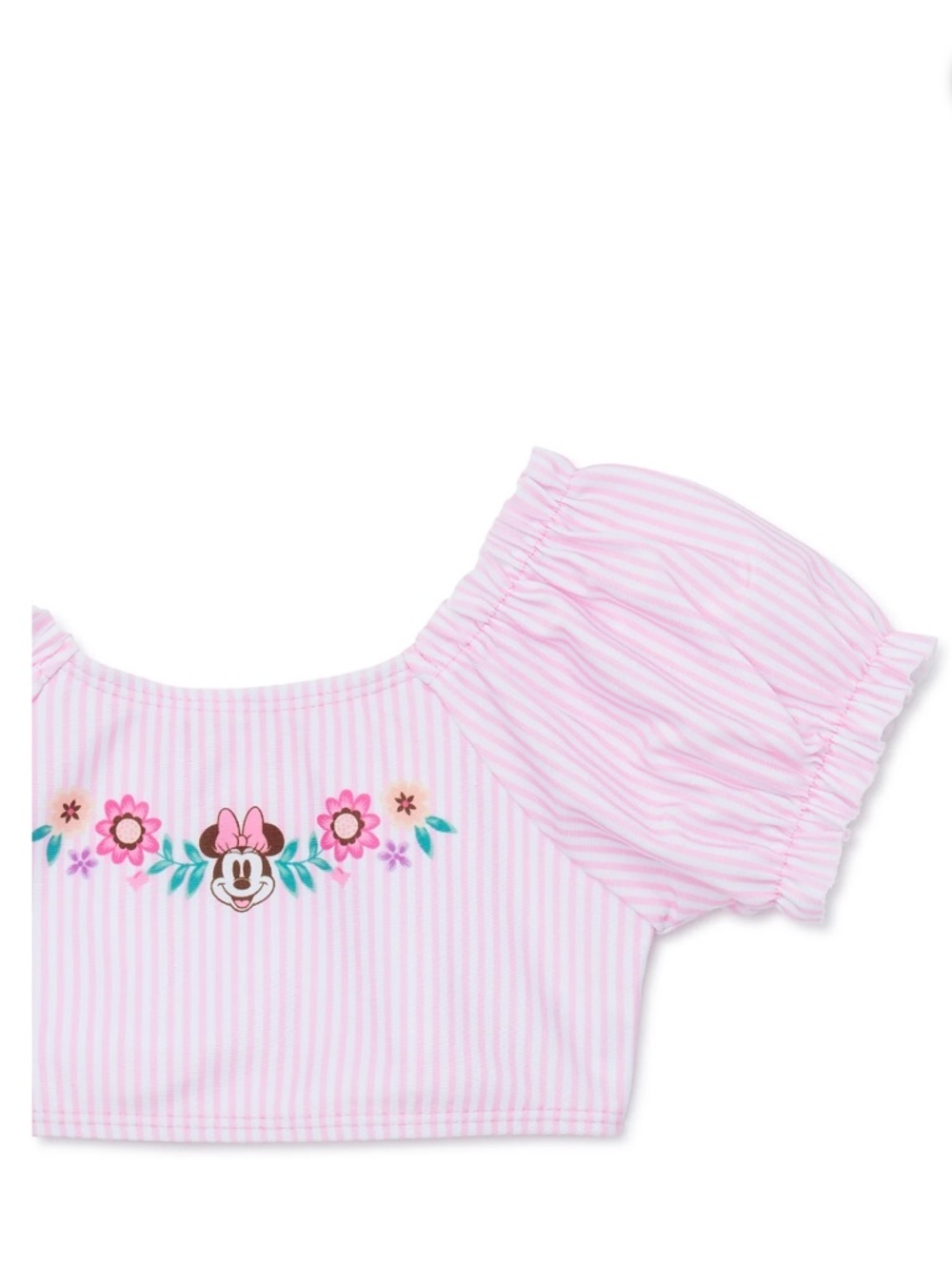 Girls Disney Minnie Pink Bikini 2 Pc Swimsuit ~ Puff Sleeve Size 2T - Picture 3 of 7